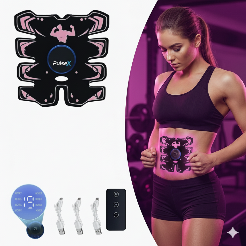 PulseX™ Électrostimulateur EMS 3-en-1 | Abdos + Biceps
